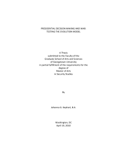 PRESIDENTIAL DECISION MAKING AND WAR