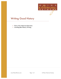 Writing Good History - Maine Memory Network