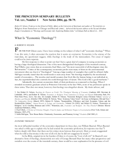 "Economic Theology"? - School of Public Policy