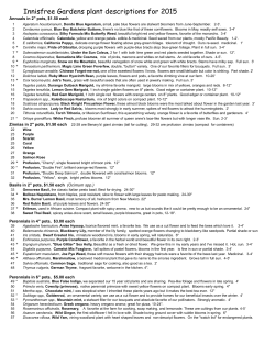 a full list of plant descriptions