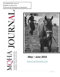 May &ndash; June 2016 - Maritime Quarter Horse Association