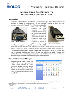 TAS 036 rA IDENTIFY SERIAL PORT NUMBER FOR