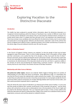 Distinctive Diaconate - The Diocese of Southwark