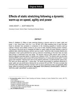 Effects of static stretching following a dynamic warm