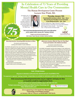 In Celebration of 75 Years of Providing Mental Health Care in Our