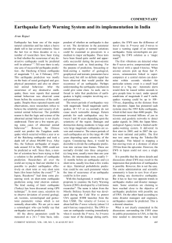 Earthquake Early Warning System and its