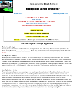 Thomas Stone High School College and Career Newsletter