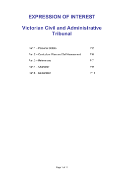 EXPRESSION OF INTEREST Victorian Civil and Administrative