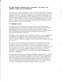 The North American Agreement Labor Cooperation - An