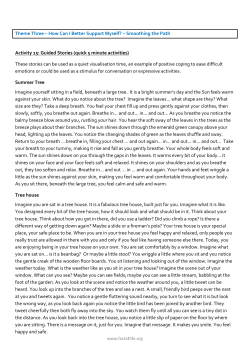 Theme Three &ndash; How Can I Better Support Myself? &ndash; Smoothing the