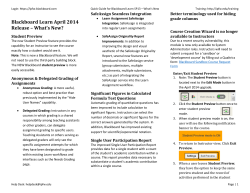 Blackboard Learn April 2014 Release &ndash; What`s New?