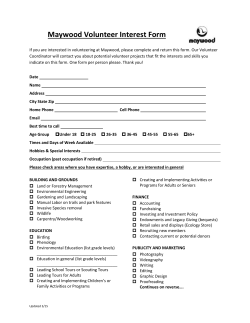 Maywood Volunteer Interest Form - Ellwood H. May Environmental