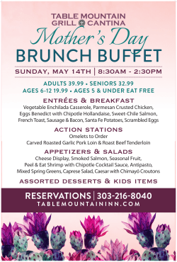 TABLEMOUNTAININN.COM ADULTS 39.99 &bull; SENIORS 32.99