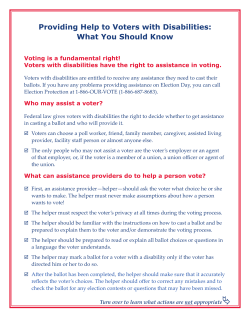 Providing Help to Voters with Disabilities: What You Should Know