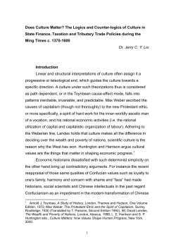 Does Culture Matter? The Logics and Counter-logics of