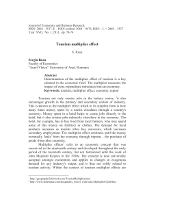 Tourism multiplier effect - Universitatea „Aurel Vlaicu”