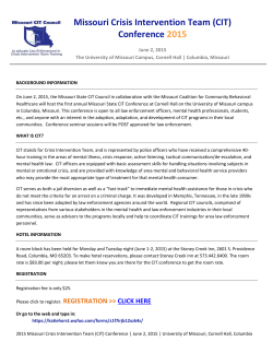 Missouri Crisis Intervention Team (CIT) Conference 2015