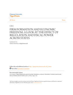 firm formation and economic freedom: a look at the