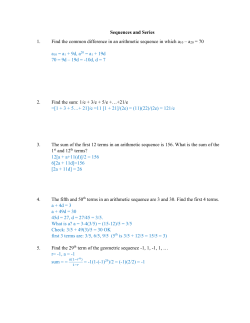 Sequences and Series 1. Find the common difference in an