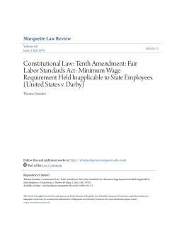 Constitutional Law: Tenth Amendment: Fair Labor Standards Act