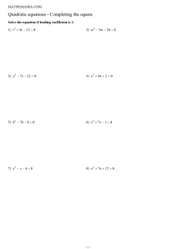 Completing the square