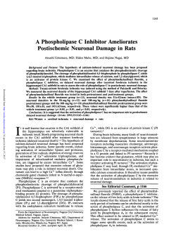 A Phospholipase C Inhibitor Ameliorates Postischemic