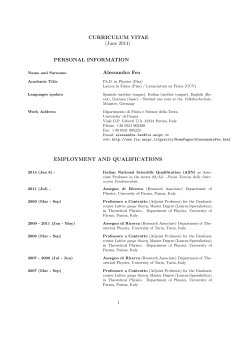 PERSONAL INFORMATION Alessandra Feo