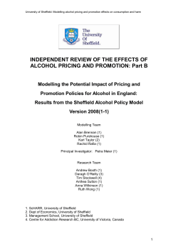 INDEPENDENT REVIEW OF THE EFFECTS OF ALCOHOL