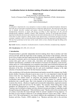 Localization factors in decision making of location of selected