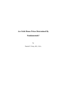 Are Irish House Prices Determined By Fundamentals