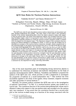 QeD Sum Rules for Nucleon-Nucleon Interactions §1. Introduction