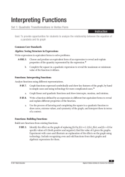 Set 2: Quadratics: Transformations in Vertex Form File
