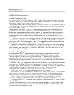 Study Sheet for Test Four Courtesy of George Wu