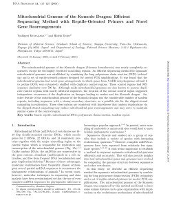 Mitochondrial Genome of the Komodo Dragon: Efficient Sequencing