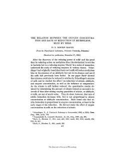 TION AND RATE OF REDUCTION OF METHYLENE BLUE BY MILK