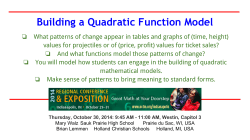 Building a Quadratic Function Model