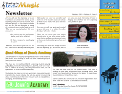Newsletter - Sharing The Love of Music