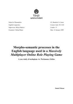 Morpho-semantic processes in the English