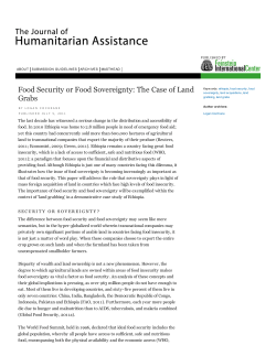 (2011) Food Security or Food Sovereignty: The Case of Land Grabs