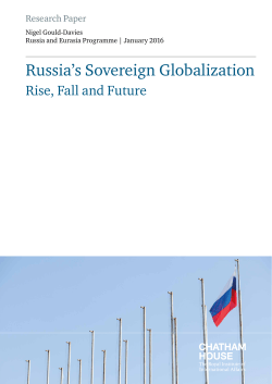 Russia`s Sovereign Globalization