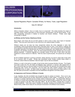 Canadian Whisky - Gillman Professional Corporation