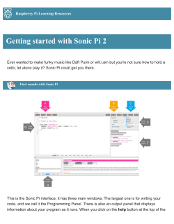 1 Getting Started With Sonic Pi Raspberry Pi - SET