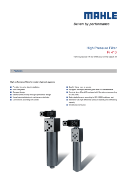 High Pressure Filter Pi 410