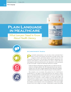 Plain Language in Healthcare