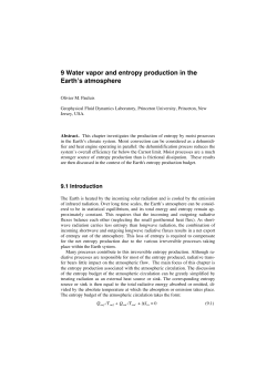 9 Water vapor and entropy production in the Earth`s atmosphere