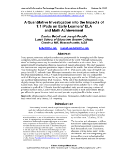 A Quantitative Investigation into the Impacts of 1:1