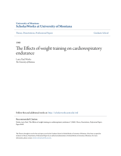 The Effects of weight training on cardiorespiratory endurance.