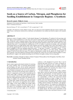 Seeds as a Source of Carbon, Nitrogen, and Phosphorus for