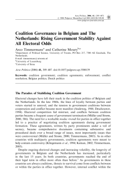 Coalition Governance in Belgium and The Netherlands: Rising