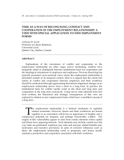 TIME AS A WAY OF RECONCILING CONFLICT AND